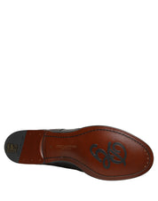 Dolce & Gabbana Black Embroidered Leather Derby Dress Shoes Dolce & Gabbana