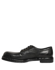 Black Leather Lace Up Derby Dress Men Shoes