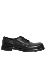 Dolce & Gabbana Black Leather Lace Up Derby Dress Men Shoes