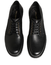 Black Leather Lace Up Derby Dress Men Shoes