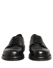Black Leather Lace Up Derby Dress Men Shoes