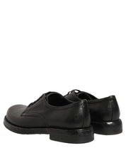 Black Leather Lace Up Derby Dress Men Shoes