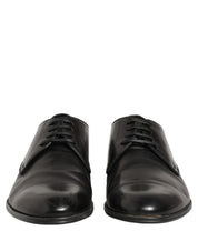 Dress Black Leather Lace Up Derby Shoes