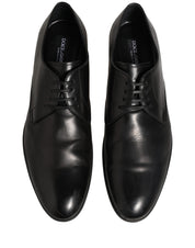Dress Black Leather Lace Up Derby Shoes