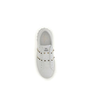 White Calf Leather Bos Taurus Sneakers