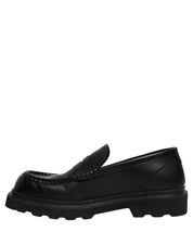 Black Calfskin Leather Men Dress Loafer Shoes