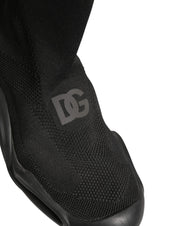 Black Slip On Wave Socks Men Sneakers Shoes