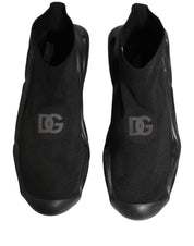 Black Slip On Wave Socks Men Sneakers Shoes