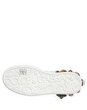 White Gold Studded Portofino Sneakers Shoes
