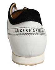 Dolce & Gabbana Black White Leather Suede Low Top Sneakers Shoes Dolce & Gabbana