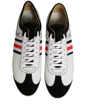 Dolce & Gabbana Black White Leather Suede Low Top Sneakers Shoes Dolce & Gabbana