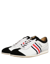 Dolce & Gabbana Black White Leather Suede Low Top Sneakers Shoes Dolce & Gabbana