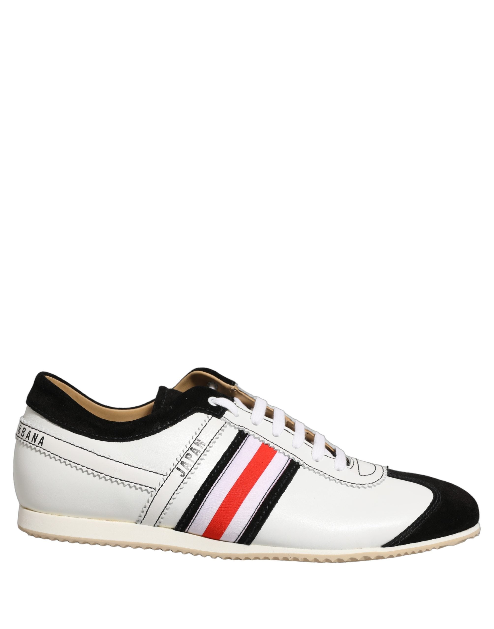 Dolce & Gabbana Black White Leather Suede Low Top Sneakers Shoes Dolce & Gabbana