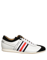 Dolce & Gabbana Black White Leather Suede Low Top Sneakers Shoes