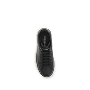 Dolce & Gabbana Black Calf Leather Bos Taurus Low Top Sneakers