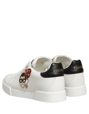 White Patch Calfskin Nappa Portofino Sneakers Shoes