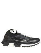 Dolce & Gabbana Black White Sorrento Slip-On Logo Sneakers Shoes