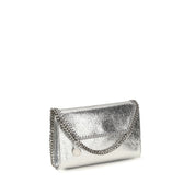 Silver Polyester Shoulder Bag