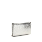 Silver Polyester Shoulder Bag