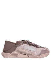 Dolce & Gabbana Pink Lace NS1 Low Top Sneaker Sports Shoes