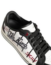 Dolce & Gabbana White Black DG Logo King Patch Low-Top Sneaker Shoes Dolce & Gabbana