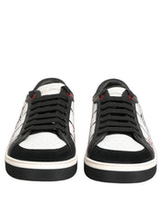 Dolce & Gabbana White Black DG Logo King Patch Low-Top Sneaker Shoes Dolce & Gabbana