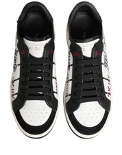 Dolce & Gabbana White Black DG Logo King Patch Low-Top Sneaker Shoes Dolce & Gabbana