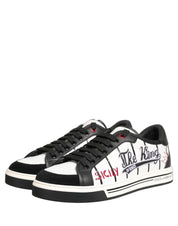 Dolce & Gabbana White Black DG Logo King Patch Low-Top Sneaker Shoes Dolce & Gabbana