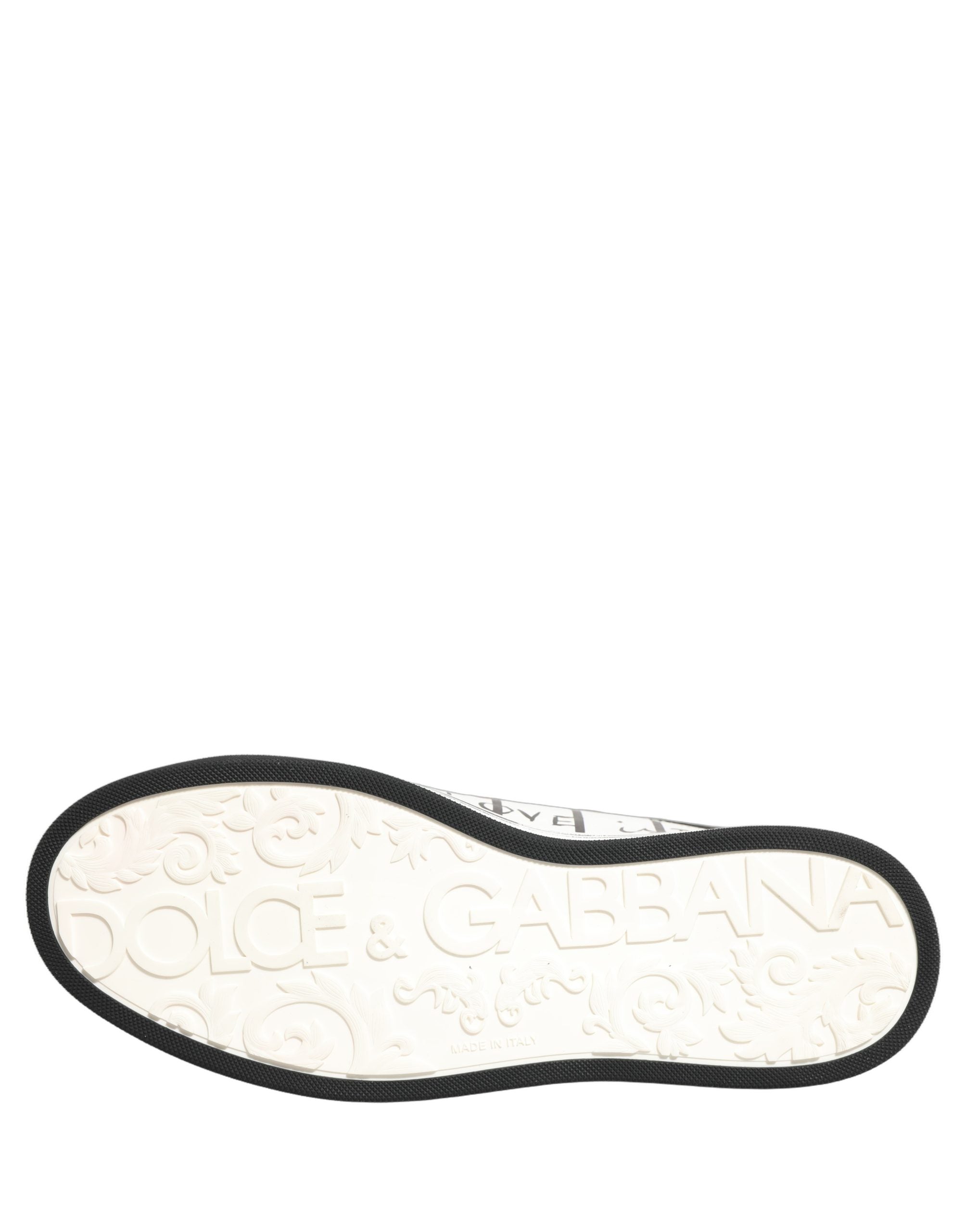Dolce & Gabbana White Black DG Logo King Patch Low-Top Sneaker Shoes Dolce & Gabbana