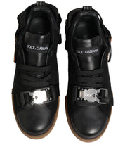 Black Leather Low Trainers Men Sneakers Shoes