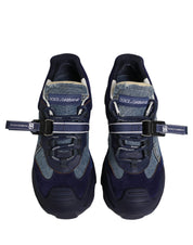 Blue Airmaster Panelled Low Top Denim Sneakers Shoes