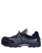 Blue Airmaster Panelled Low Top Denim Sneakers Shoes