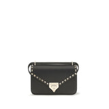 Valentino Garavani Black Calf Leather Bos Taurus Shoulder Bag