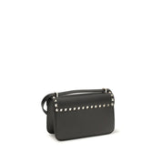 Valentino Garavani Black Calf Leather Bos Taurus Shoulder Bag