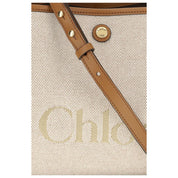 Beige Fabric Shoulder Bag