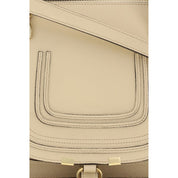 Beige Calf Leather Bos Taurus Handbag