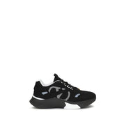 Black Fabric Athletic Sneakers