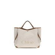 Beige Cotton Shoulder Bag