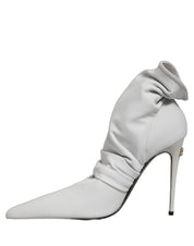 Gray Stretch Socks Heels Ankle Boots Shoes