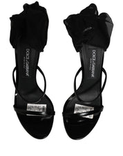 Stiletto Sandals Socks Knee High Boots Black