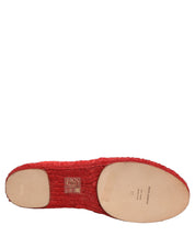 Red Taormina Lace Espadrille Flats Shoes