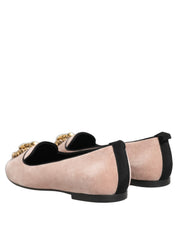 Dolce & Gabbana Pink Velvet Devotion Loafers Flats Shoes Dolce & Gabbana