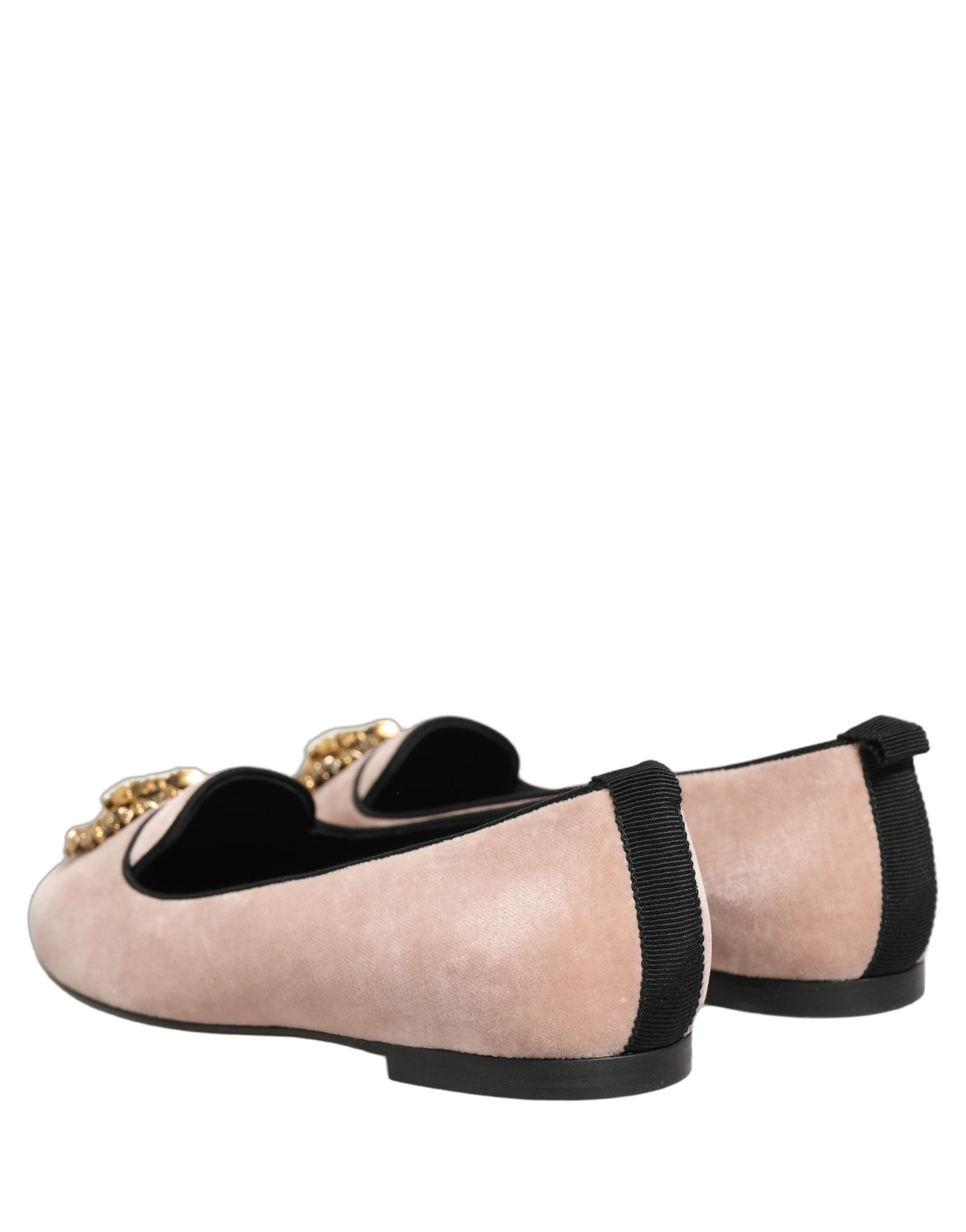Dolce & Gabbana Pink Velvet Devotion Loafers Flats Shoes Dolce & Gabbana