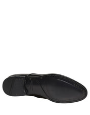 Black Leather Lace Up Derby Dress Shoes
