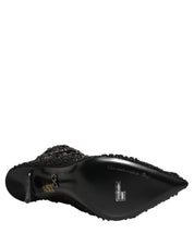 Black Embellished Mesh Ankle Boots Shoes