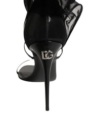 Black Stiletto Sandals Socks High Boots Shoes
