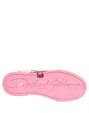 Dolce & Gabbana White Pink Portofino Royal Pig Sneakers Shoes Dolce & Gabbana