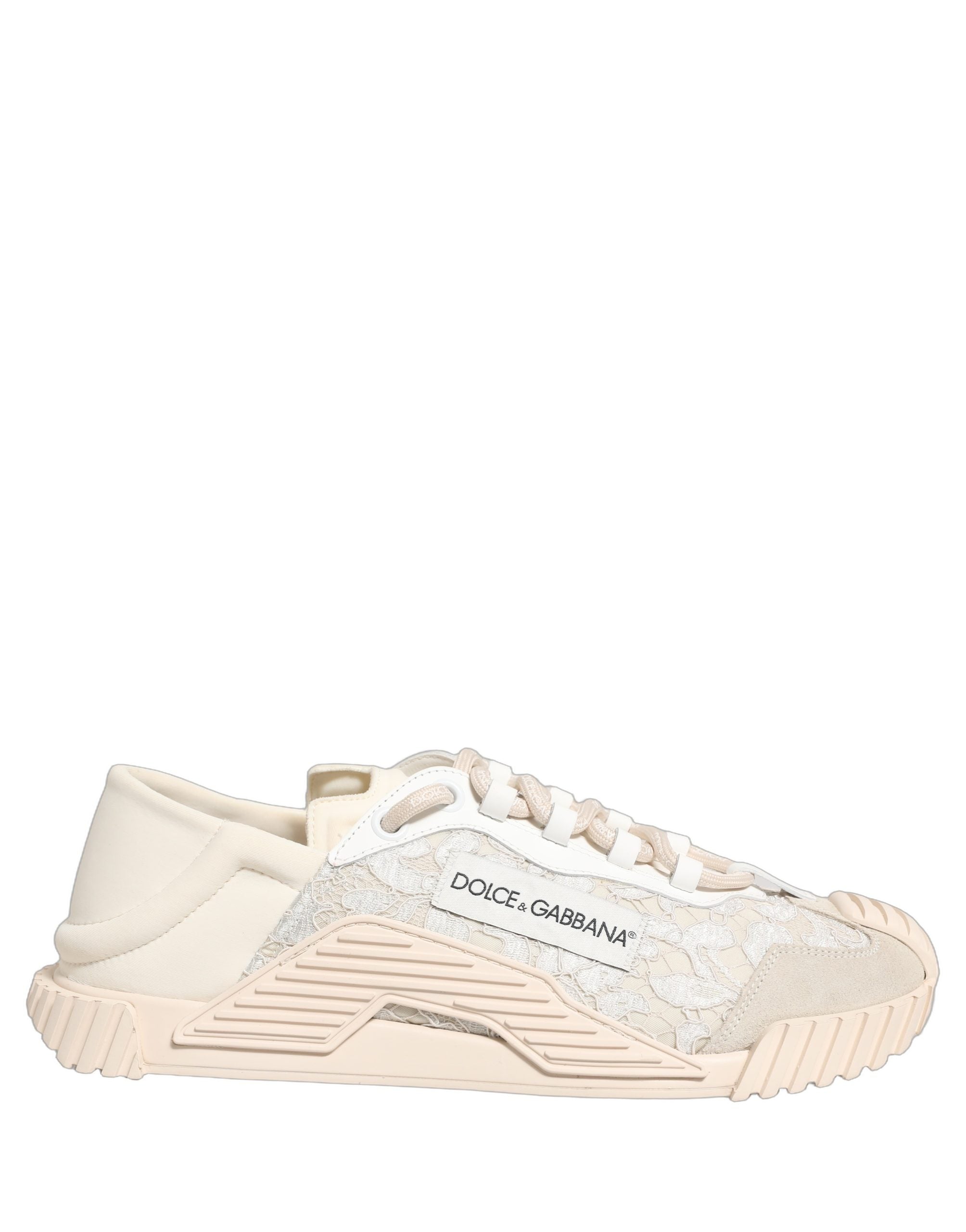 Dolce & Gabbana White Lace NS1 Low Top Sneaker Sports Shoes Dolce & Gabbana