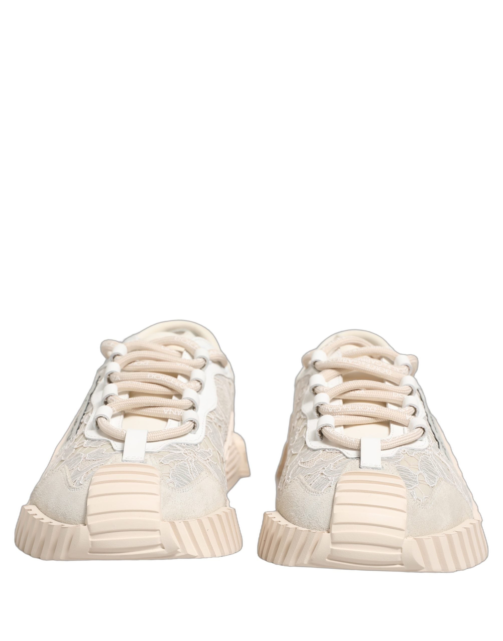 Dolce & Gabbana White Lace NS1 Low Top Sneaker Sports Shoes Dolce & Gabbana