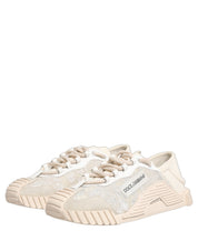 Dolce & Gabbana White Lace NS1 Low Top Sneaker Sports Shoes Dolce & Gabbana